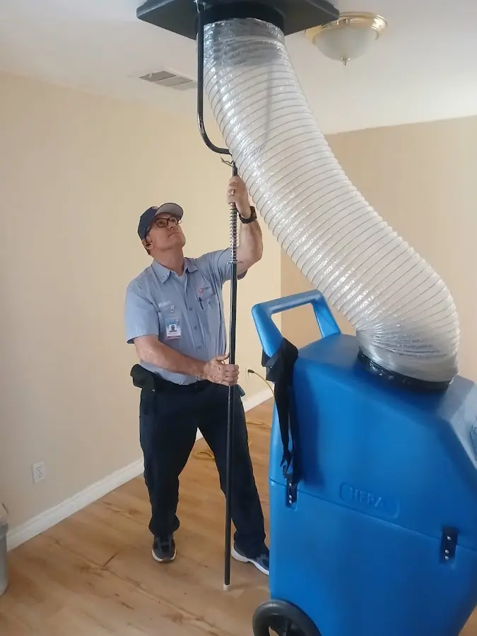 Mini Split Installation technician using HEPA equipment in Green Bay